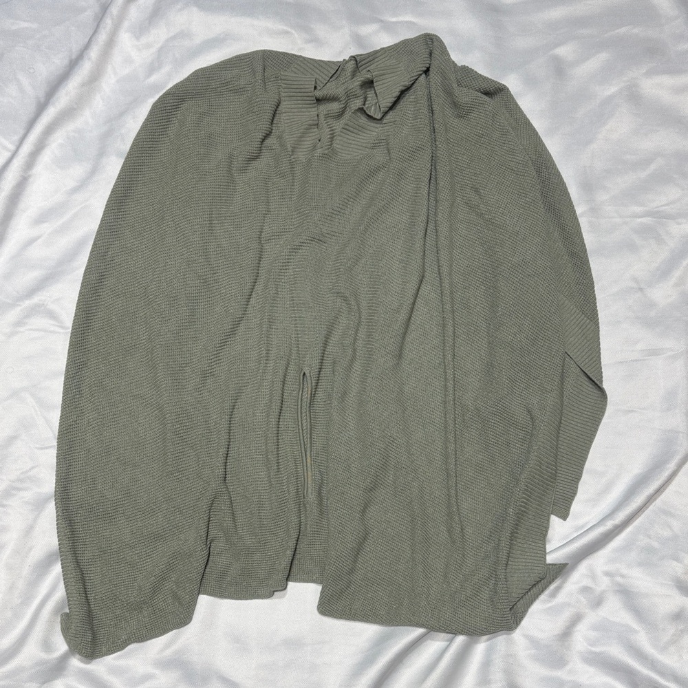 lululemon athletica Olive Green Open Knit Cardigan